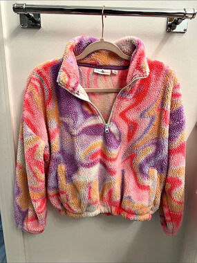 sugar & jade Abstract Fleece Jacket Pink & Purple XL
